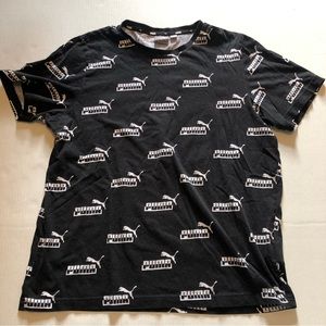Puma 100% cotton black logo short sleeve t-shirt